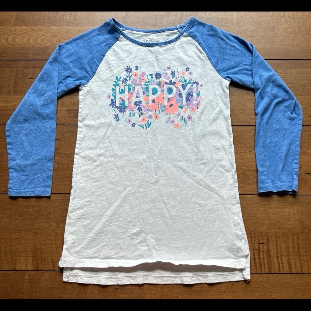 OshKosh B'gosh Blue and White Long Sleeve Tee